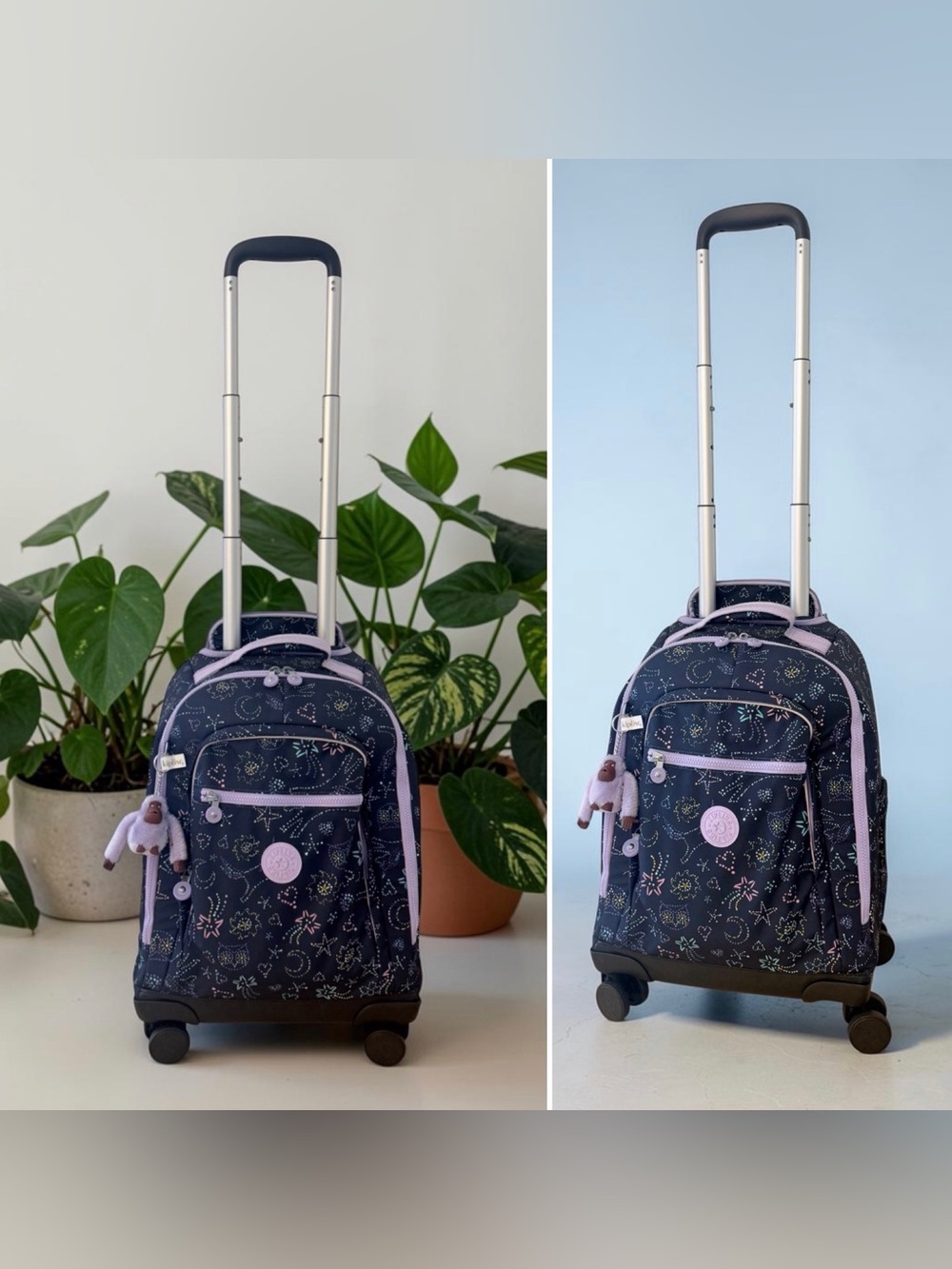 Kipling New Zea 15" Laptop Rolling Backpack Color: Unicorn Star